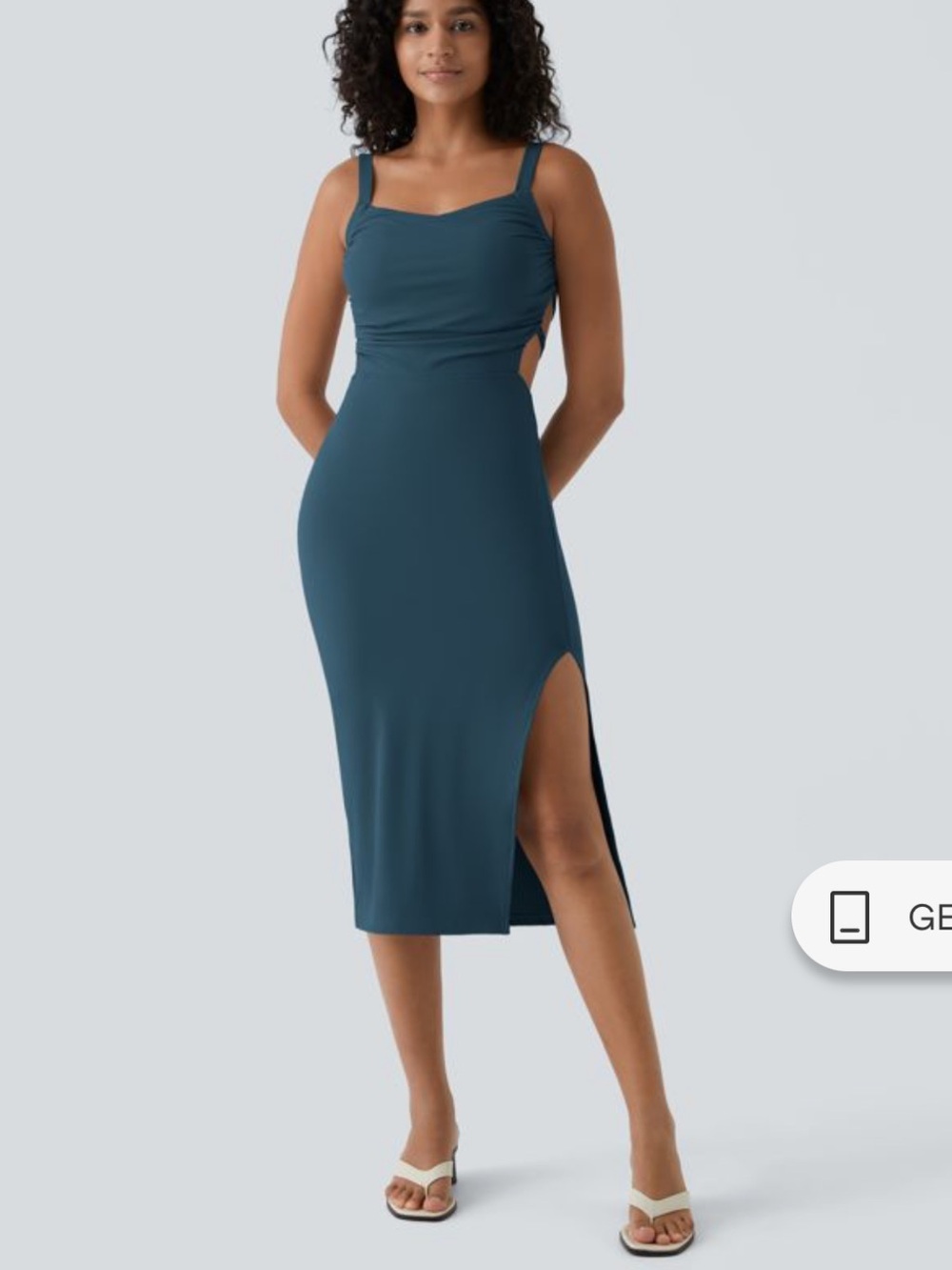 Halara SoftlyZero™ Airy* Ruched Lace Up Bodycon Midi Casual Dress